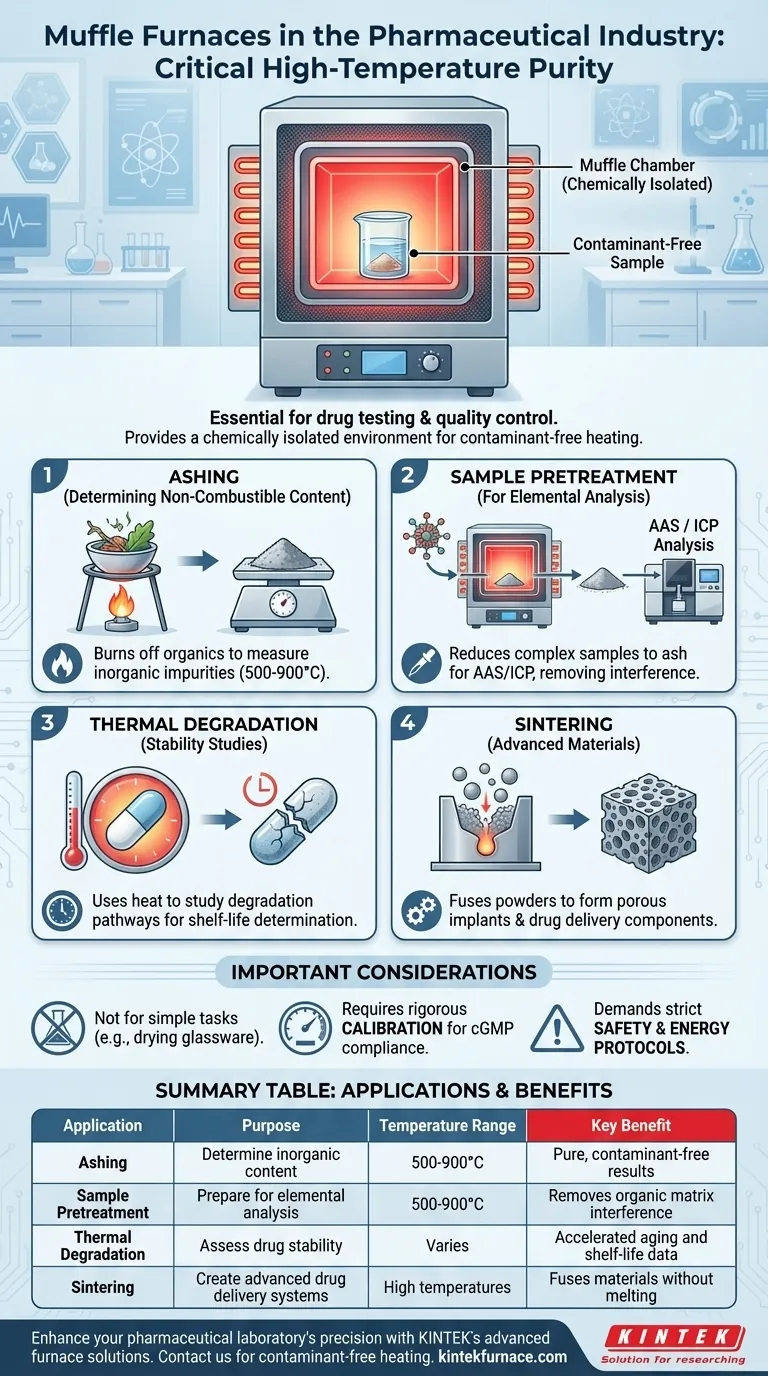 Come viene utilizzata una fornace a muffola nell'industria farmaceutica? Garantire la purezza nei test e nell'analisi dei farmaci Guida Visiva