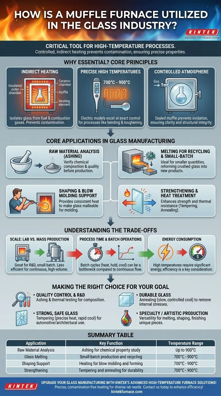 ¿Cómo se utiliza un horno de mufla en la industria del vidrio? Esencial para un tratamiento térmico de precisión Guía Visual