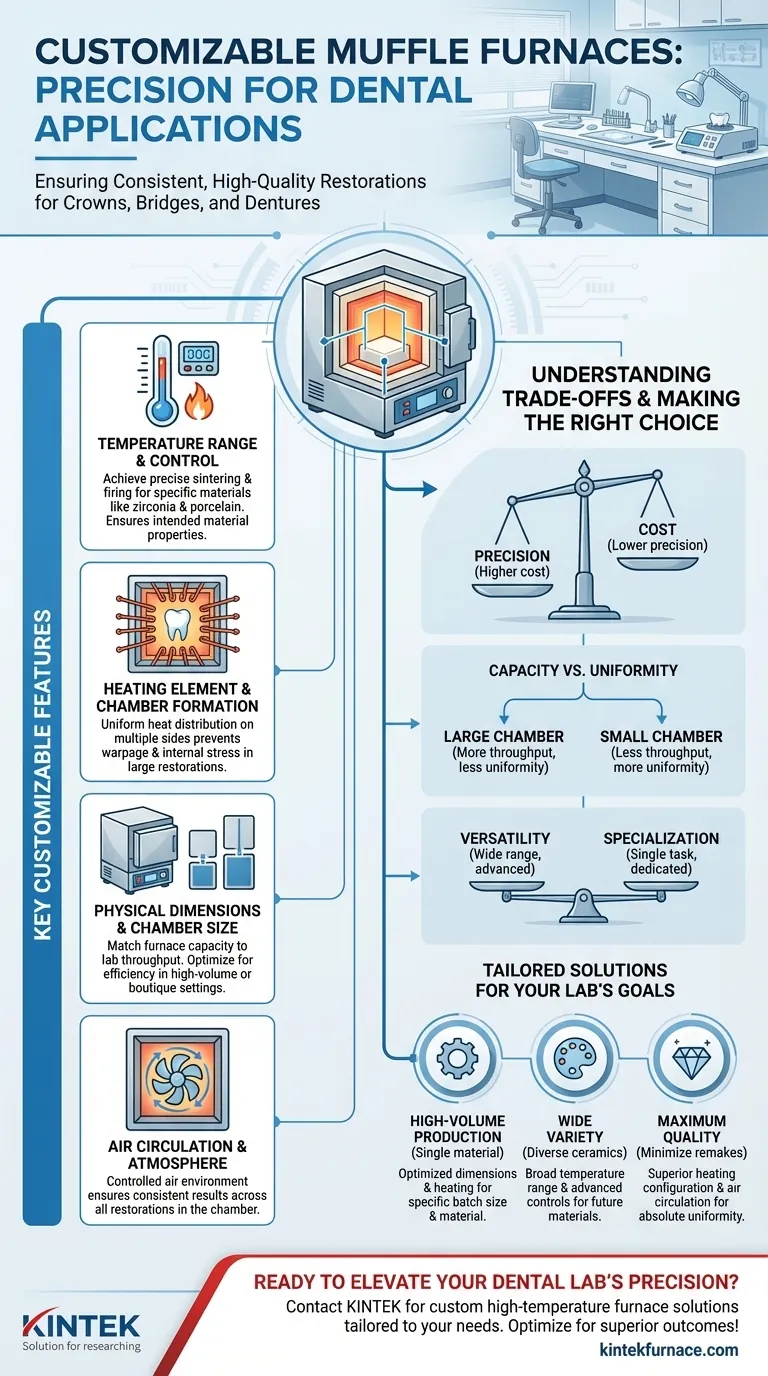Quali sono alcune caratteristiche personalizzabili dei forni a muffola per applicazioni dentali? Migliorare la precisione per corone e ponti Guida Visiva