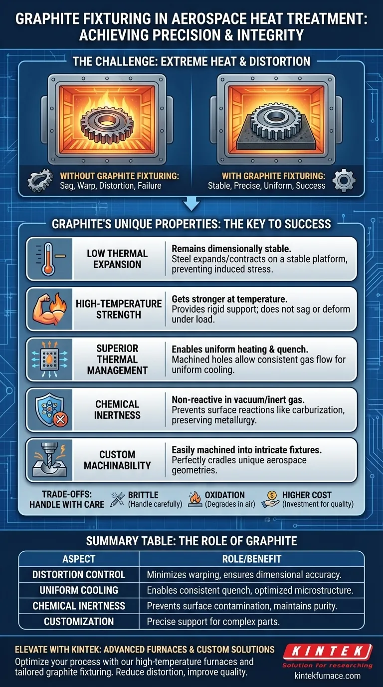 Che ruolo svolge il fissaggio in grafite nel trattamento termico dei componenti aerospaziali in acciaio? Garantire precisione e minimizzare la distorsione Guida Visiva