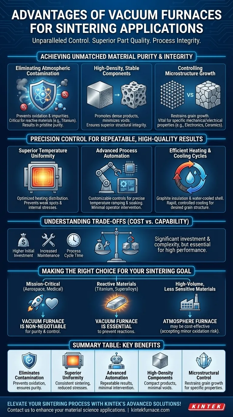 What are the advantages of using vacuum furnaces for sintering applications? Achieve Superior Metallurgical Control Visual Guide