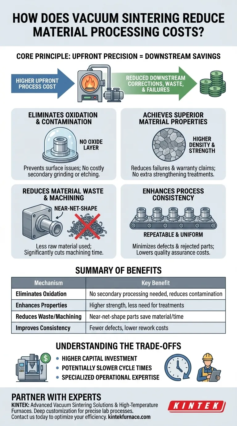 How does vacuum sintering contribute to cost reduction in material processing? Lower Expenses with Superior Parts Visual Guide