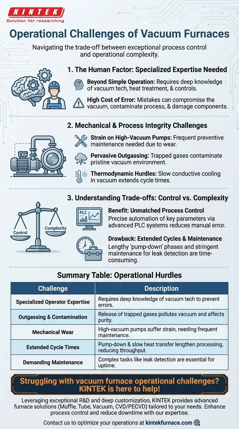 ¿Cuáles son los desafíos operativos asociados con los hornos de vacío? Domine la complejidad para obtener resultados superiores Guía Visual