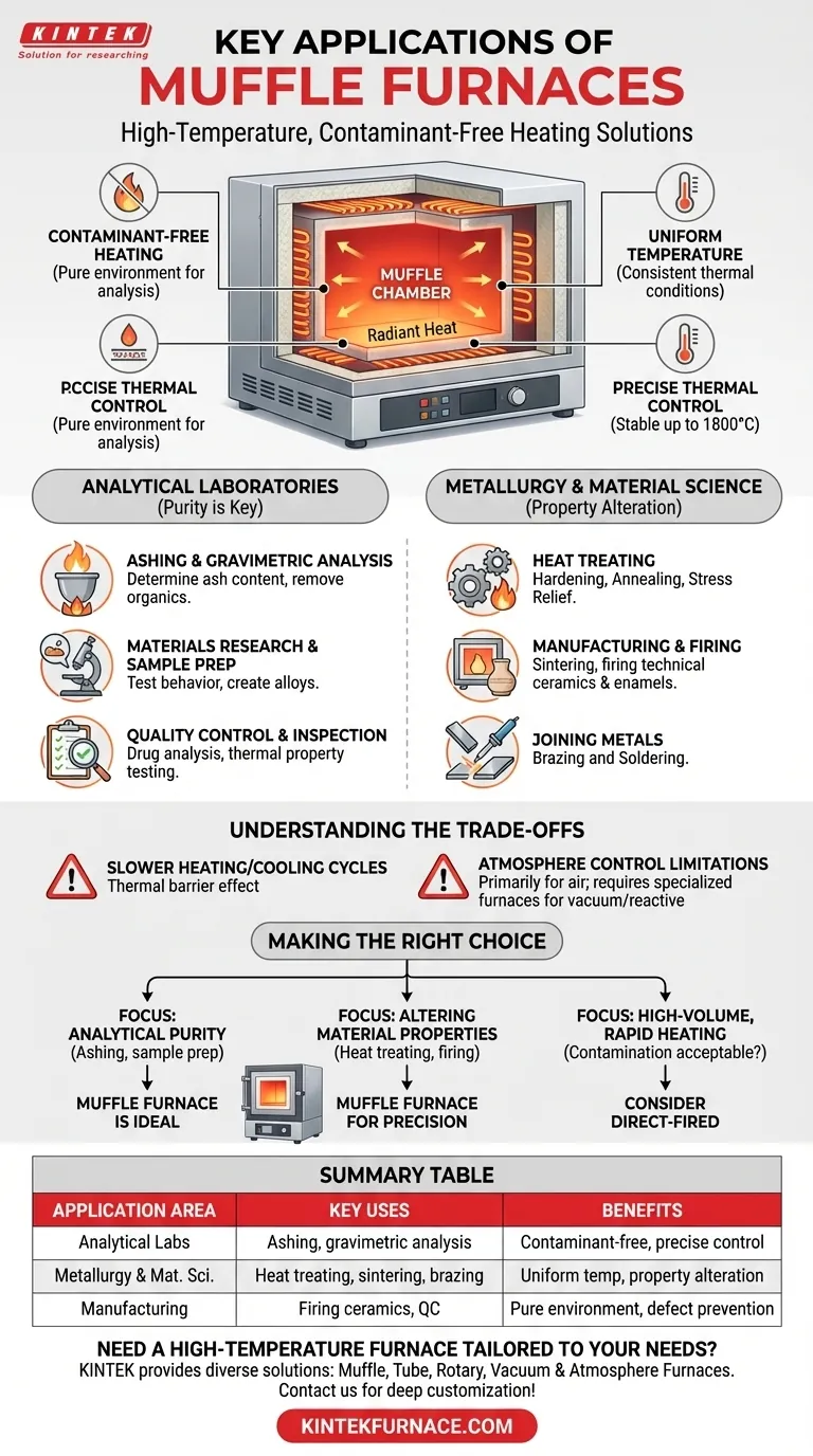 Quais são algumas aplicações chave de fornos muflas? Desvende Precisão e Pureza em Processos de Alta Temperatura Guia Visual
