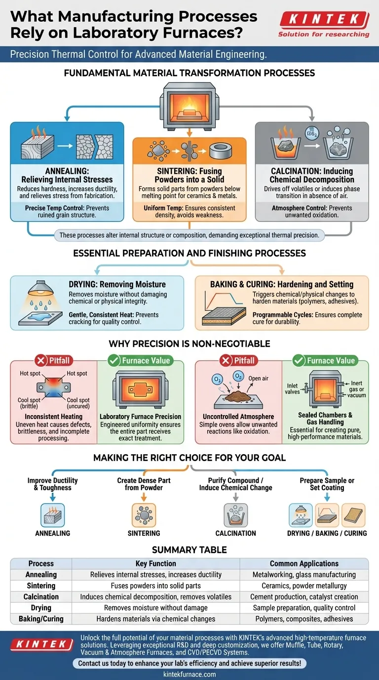 Quali processi di produzione si basano sui forni da laboratorio? Trattamento termico di precisione per materiali avanzati Guida Visiva