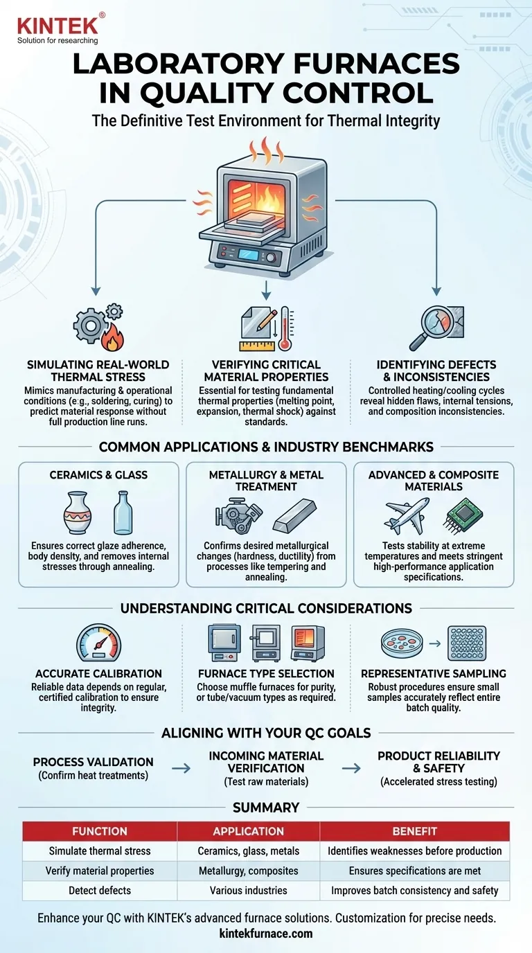 What role do laboratory furnaces play in quality control? Ensure Material Integrity and Product Reliability Visual Guide