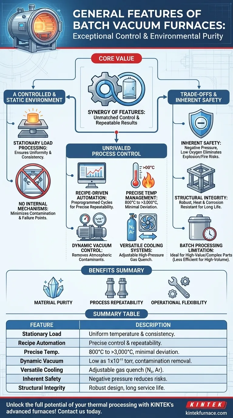 What are the general features of batch vacuum furnaces? Achieve Superior Process Control for High-Quality Materials Visual Guide