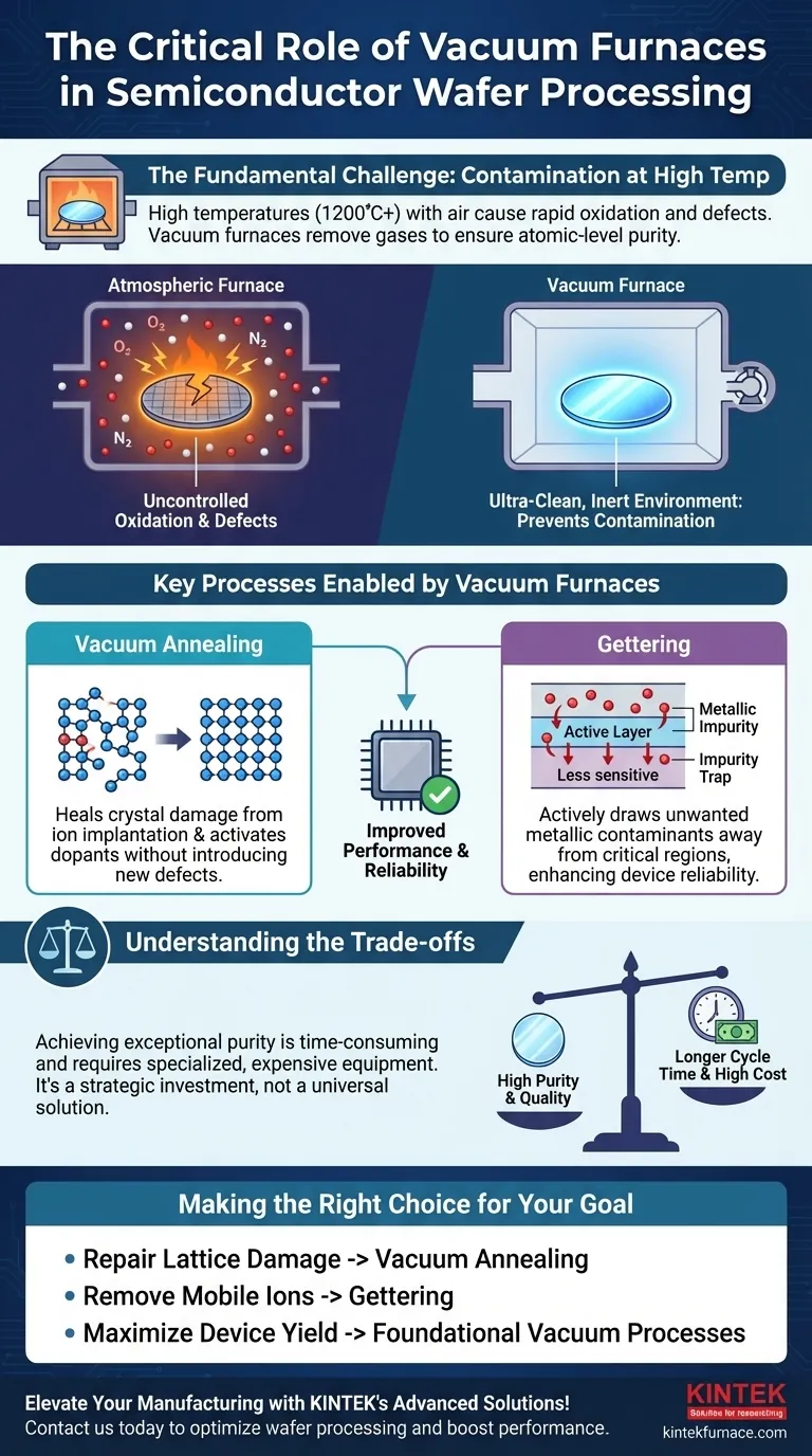 Que papel desempenham os fornos a vácuo no processamento de wafers semicondutores? Essenciais para a pureza e o desempenho Guia Visual