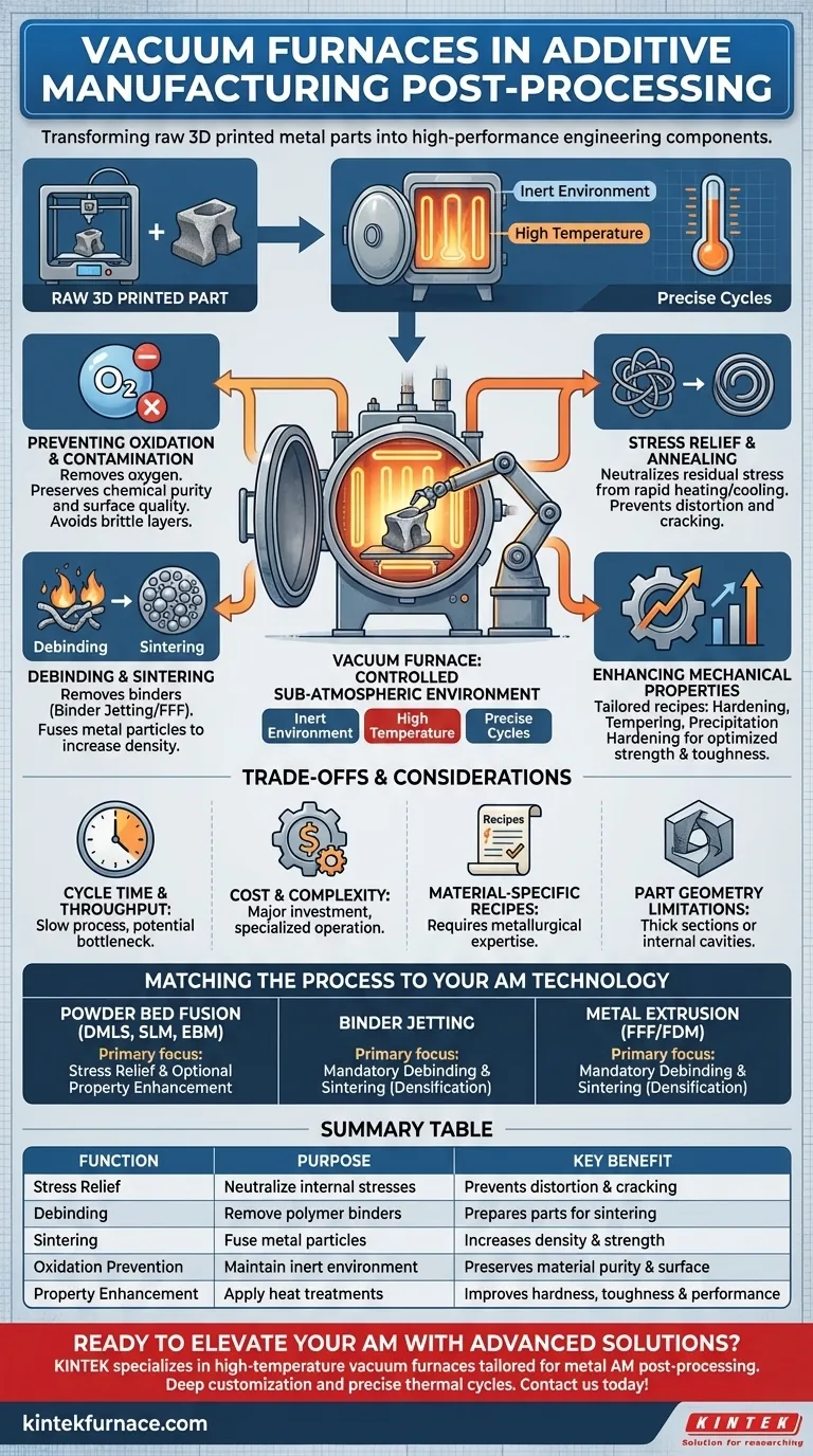 How are vacuum furnaces utilized in additive manufacturing post-processing? Unlock High-Performance Metal Parts Visual Guide