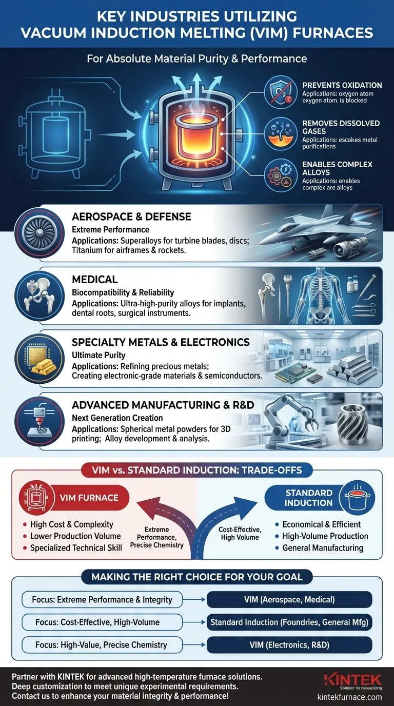 What are the key industries that utilize vacuum induction melting furnaces? Essential for Aerospace, Medical, and Electronics Visual Guide