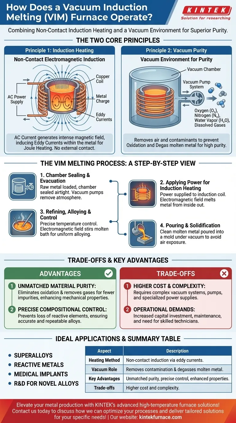 Comment fonctionne un four de fusion à induction sous vide ? Atteignez une pureté et des performances métalliques supérieures Guide Visuel