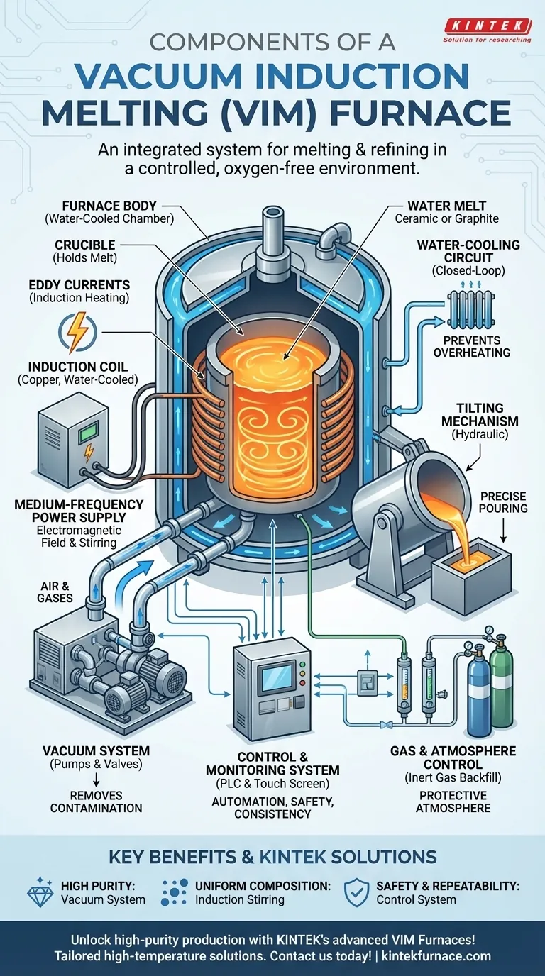 What components make up a Vacuum Induction Melting Furnace? Discover the Key Systems for Pure Metal Melting Visual Guide