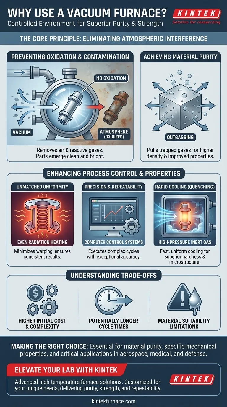Perché si usa un forno a vuoto? Ottenere un trattamento termico superiore con purezza e precisione Guida Visiva