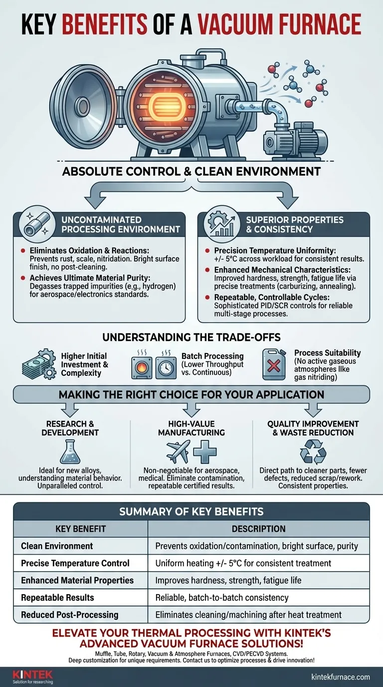 What are the key benefits of using a vacuum furnace? Achieve Superior Material Purity and Control Visual Guide
