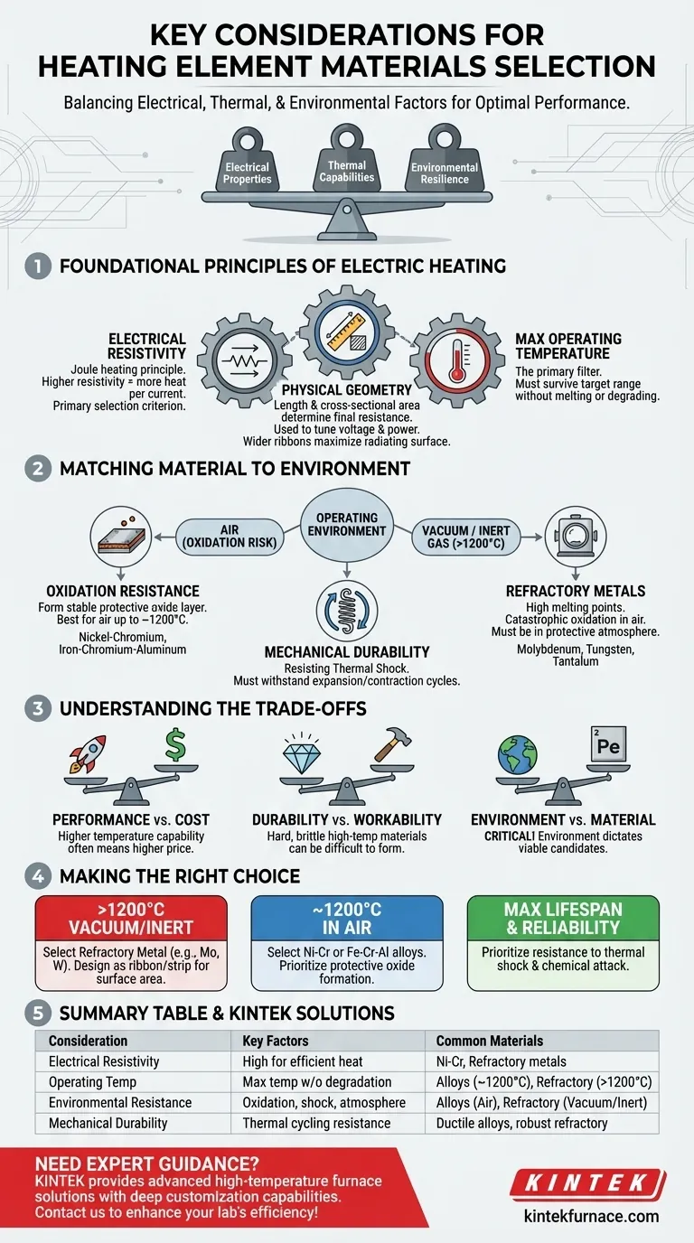 What considerations are important when selecting heating element materials? Ensure Optimal Performance and Longevity Visual Guide