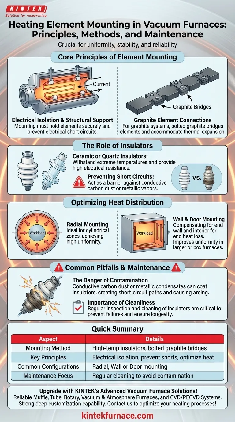 Como os elementos de aquecimento são montados em fornos a vácuo? Garanta um aquecimento confiável e uniforme Guia Visual