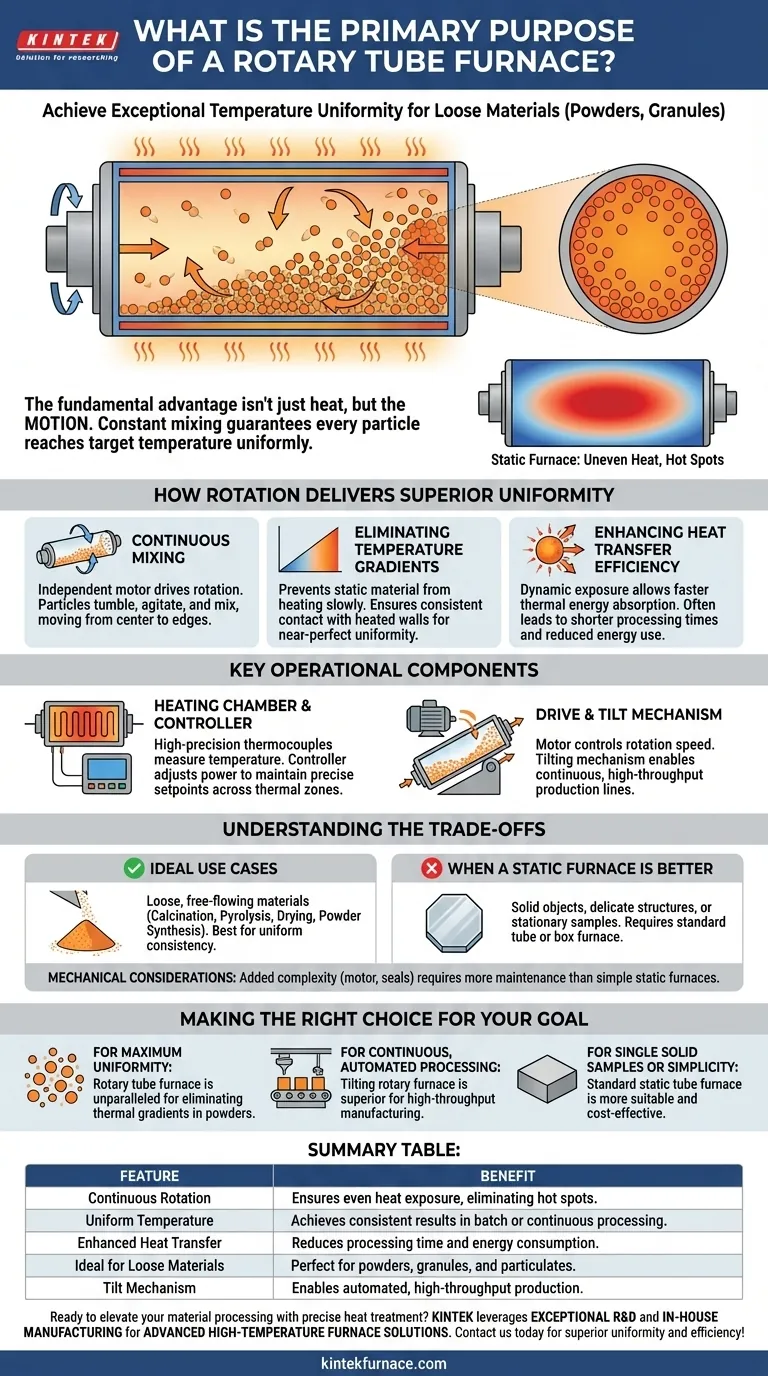 回転式管状炉の主な目的は何ですか？粉末に完璧な熱均一性をもたらす ビジュアルガイド
