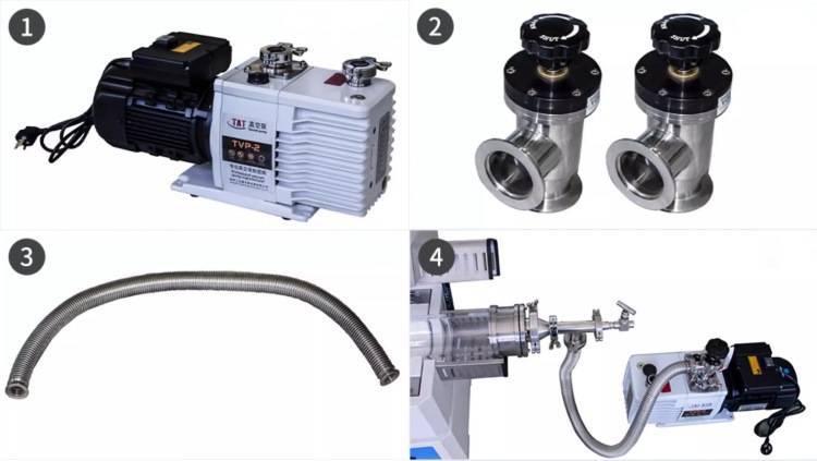 Tube Furnace Accessories 1.Vacuum Pump 2.Baffle Valve 3.Bellows 4.Tee(T-junction)