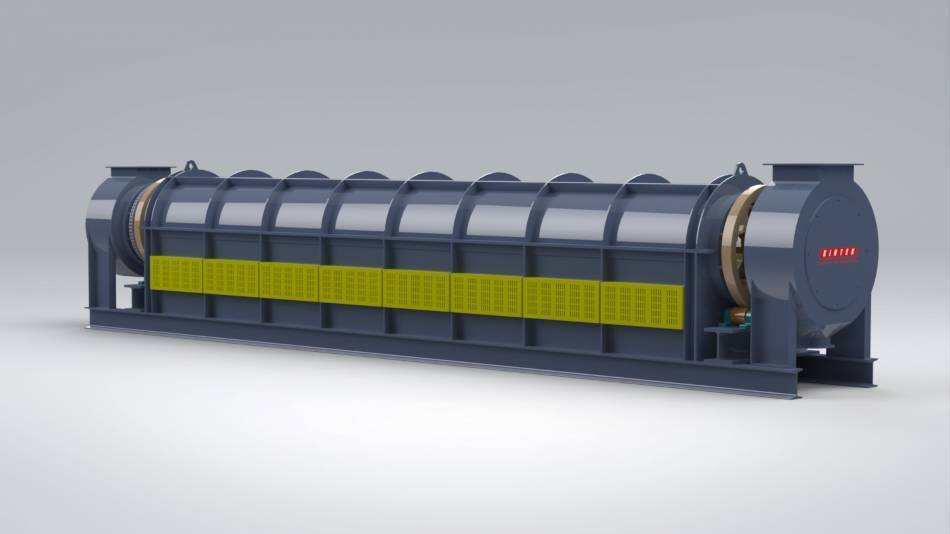 Side view of continuous production electric rotary kiln
