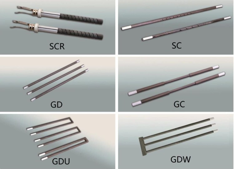 Different types of Silicon carbide (SiC) heating element