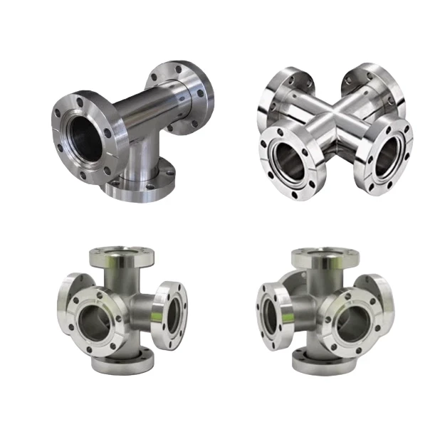 Ultra High Vacuum Stainless Steel KF ISO CF Flange Pipe Straight Pipe Tee Cross Fitting