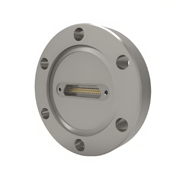 Angled view of a single port aviation plug vacuum connector