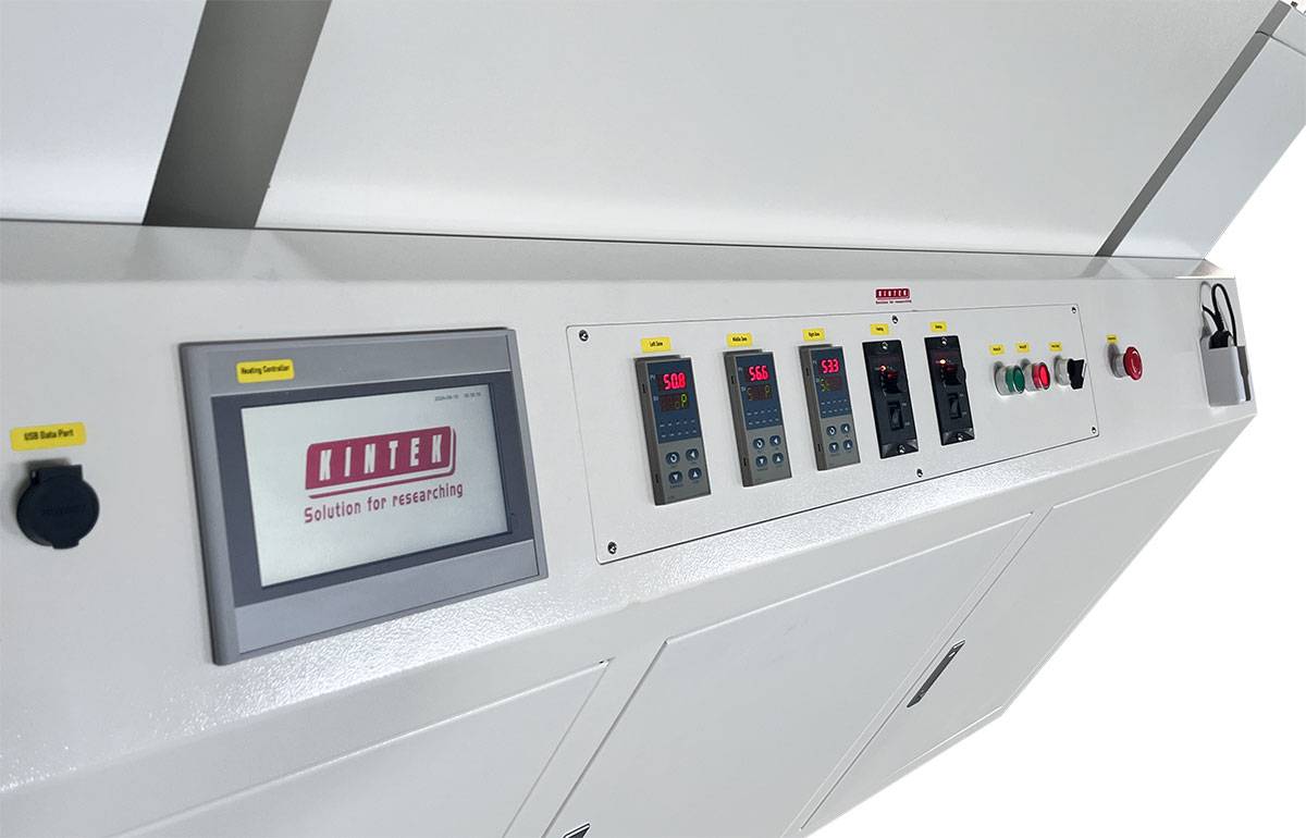 Detail of the operating table of the vacuum sealed continuous working rotary tube furnace 2