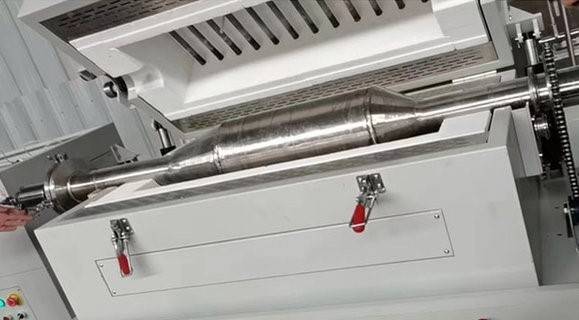 Split multi heating zone rotary tube furnace details
